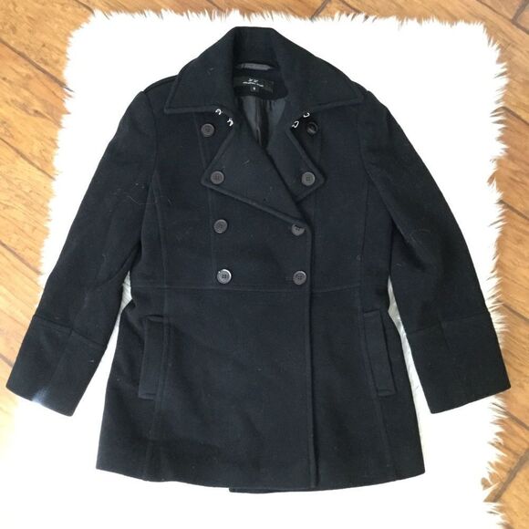 L.L Collezioni Italia Black Double Breasted Coat - Picture 1 of 9